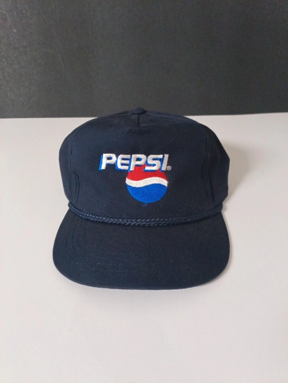 Vintage Pepsi Navy Cap with Red, White & Blue Logo - Men's Branded Hat